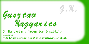 gusztav magyarics business card
